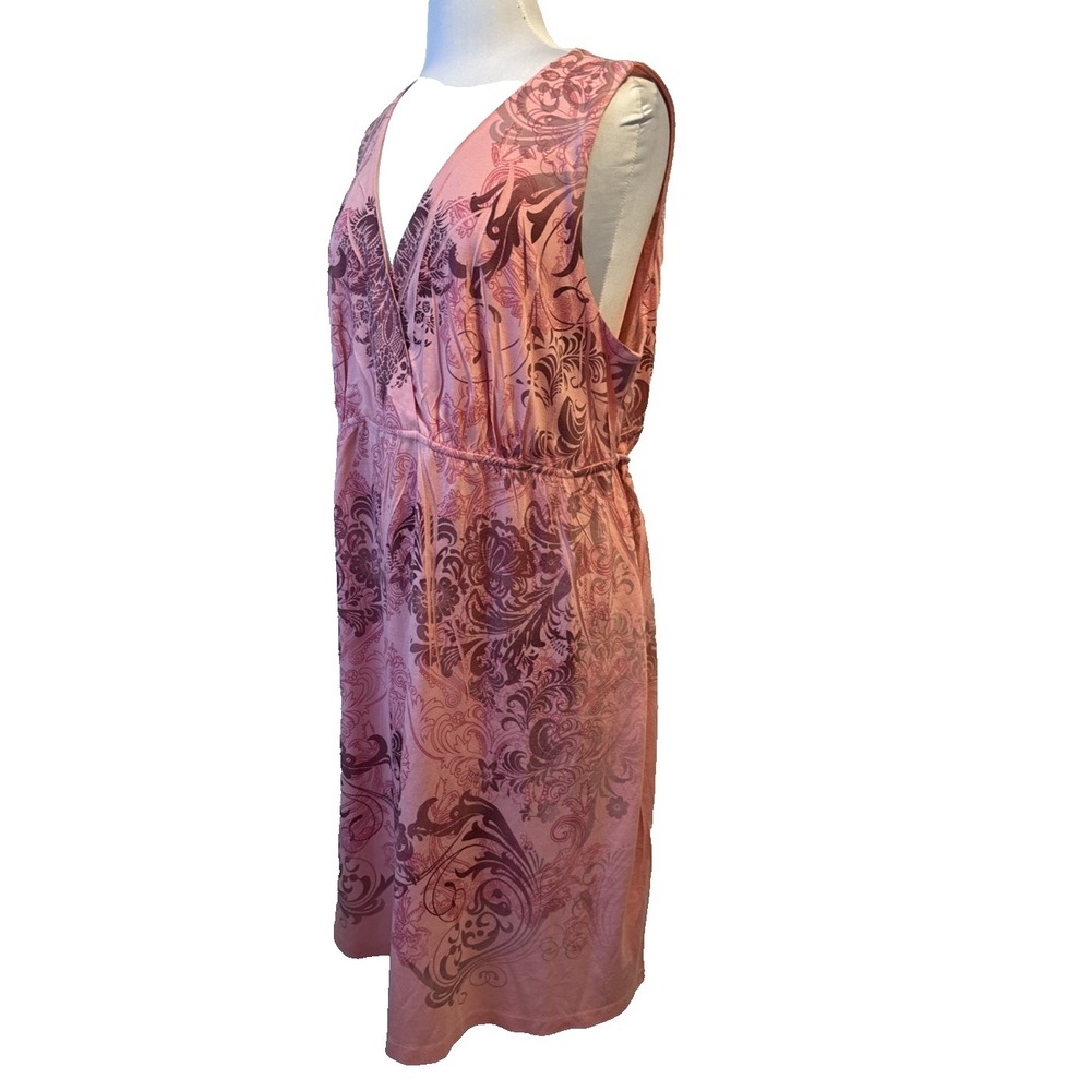 Appropriate Behavior Pink Floral Stretch Dress Womens 3X Boho Whimsy Resort Soft - Picture 2 of 8